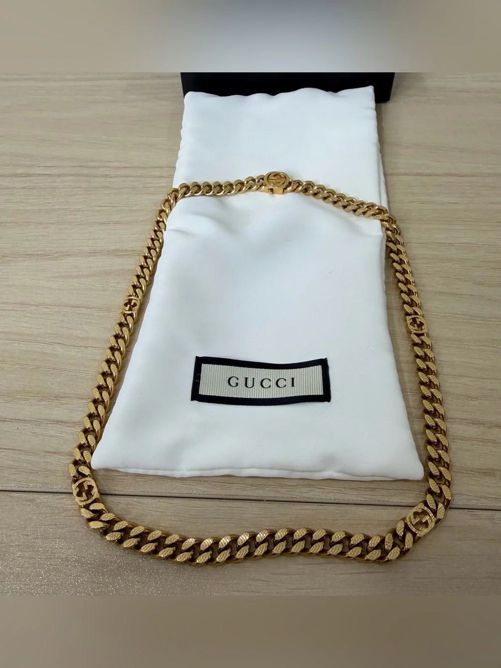 Gucci Gold Cuban Link Chain Necklace